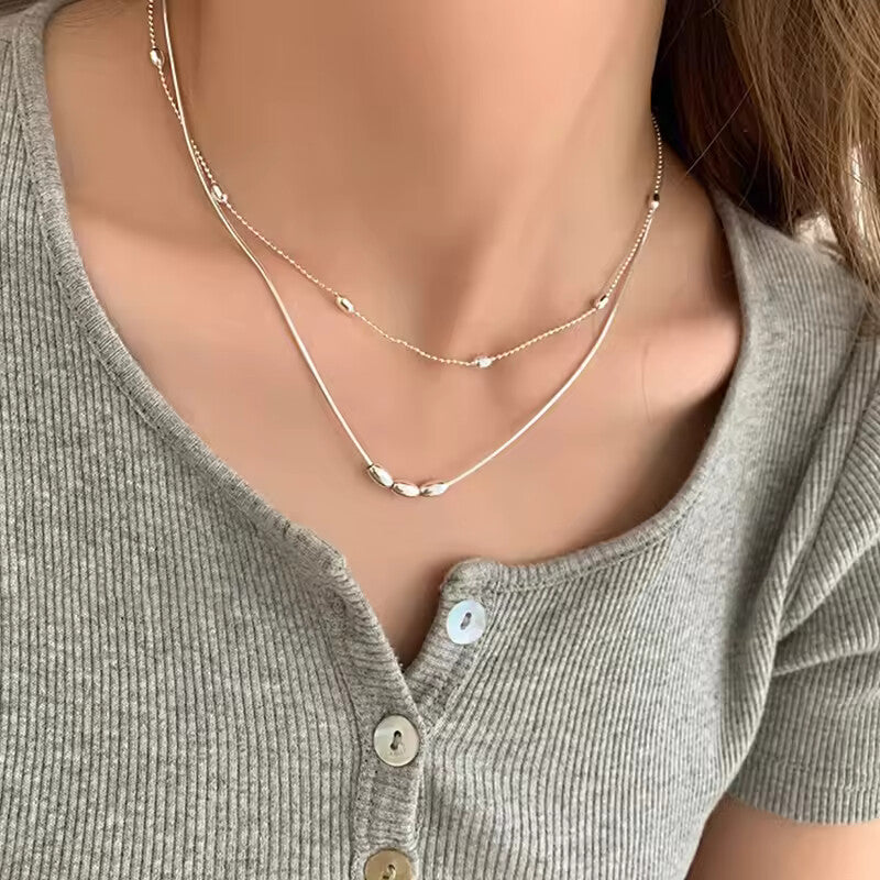925 pure silver minimalist style pendant necklace